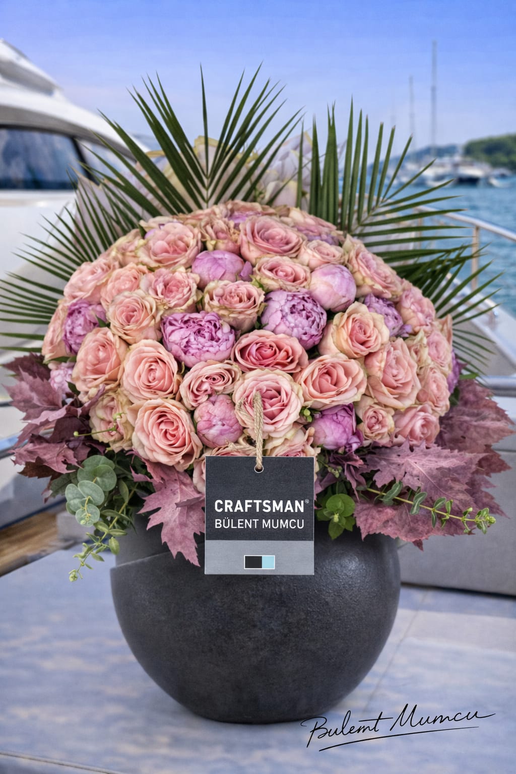 Marina Elegance – Özel Tasarım Pembe Vazo Çiçek