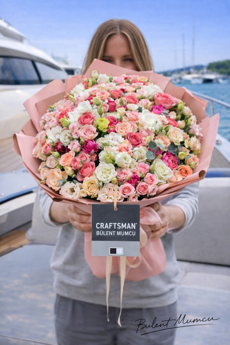 Şeftali Rüyası – Soft Tonlarda Romantik Buket